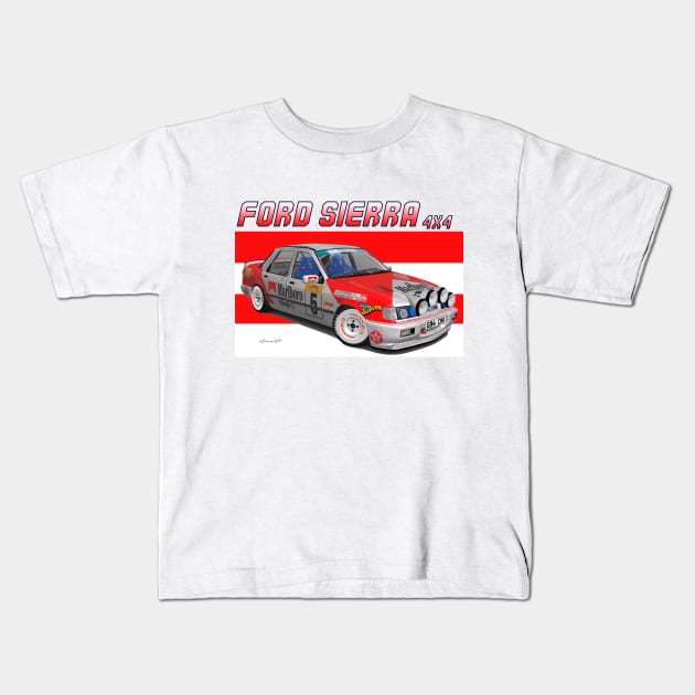 GrA Ford Sierra Sapphire RS Cosworth 4X4 Kids T-Shirt by PjesusArt